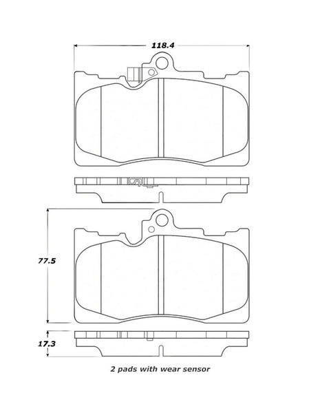 StopTech Street Touring 06 Lexus GS300/430 / 07-08 GS350 Front Brake Pads - 308.11180