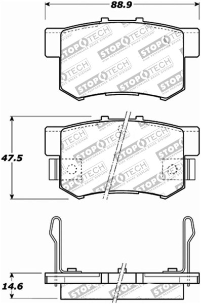 StopTech 309.05370 Rear Disc Brake Pad-Sport Brake Pads