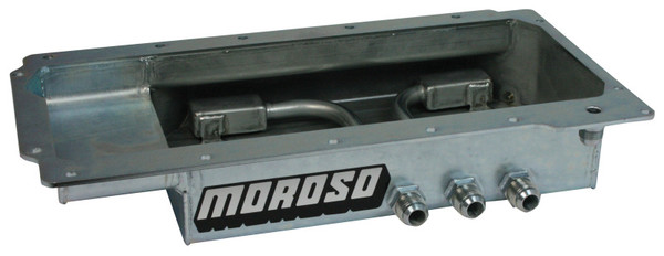 Moroso 21155 Engine Oil Pan Dry Sump 4in Deep Three 12 AN Male Left Pickups NEW