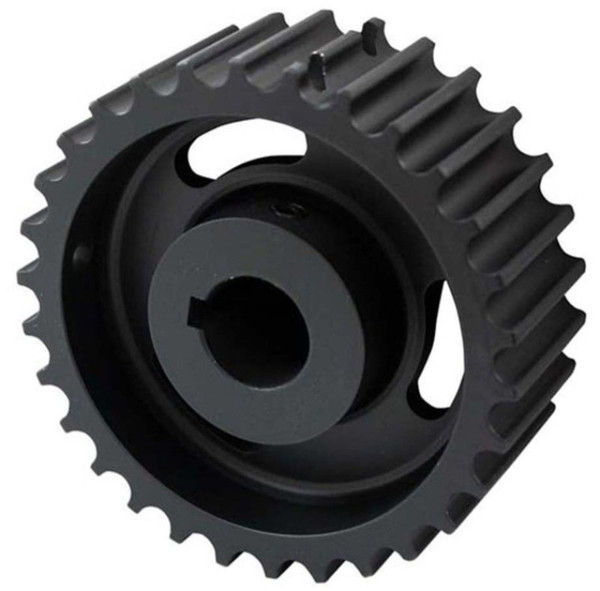 Moroso 23545 Oil Pump Pulley; HTD; 32-Tooth; 5/8" Shaft; Alum; Black Anodize