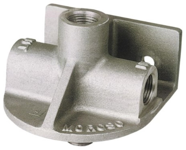 Moroso 23710 Oil Filter Mount; 1/2" NPT Female Ports; Alum
