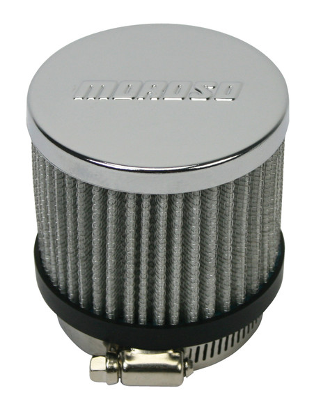Moroso 68818 Filtered Breather; non-hooded style; clamp-on type