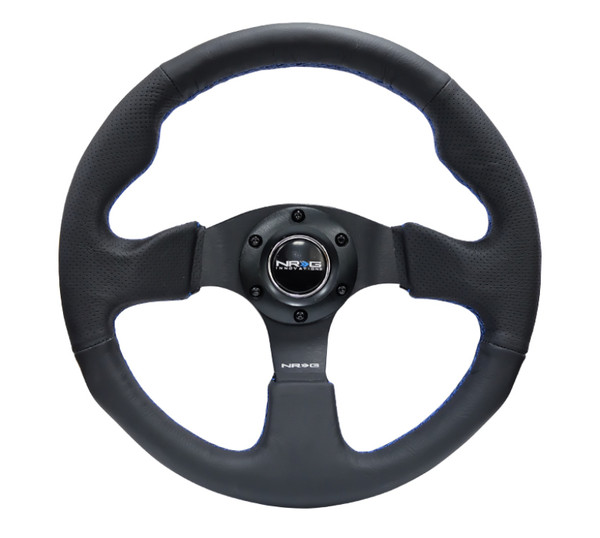 NRG RST-012R-BL Steering Wheel 320mm Sport Leather Steering Wheel Blue Stitch