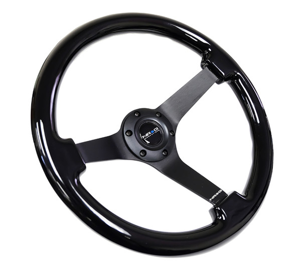 NRG RST-036BK-BK Reinforced Steering Wheel 350mm Classic Black Wood Grain Wheel