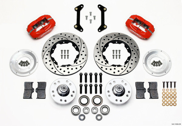 Wilwood 140-11009-DR Forged Dynalite Pro Series Front Brake Kit, Red Caliper NEW