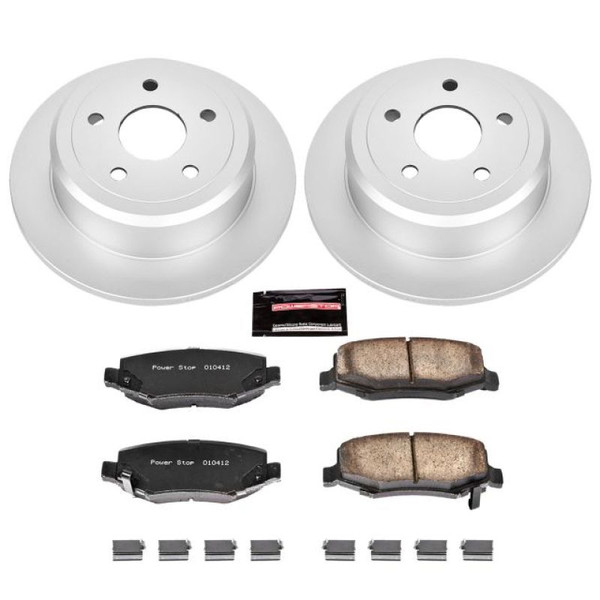 Power Stop CRK3090 Genuine Geomet Coated Rotor and Ceramic Brake Pad Kit Rear