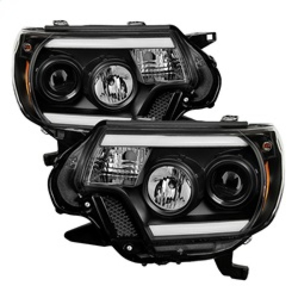 Spyder 5081711 DRL Projector Headlights; Light Bar DRL; Black For 12-15 Tacoma