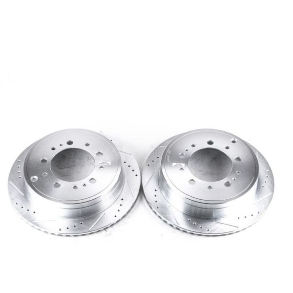 Power Stop JBR1355XPR Evolution Drilled Slotted/Plated Brake Rotor Pair Rear NEW