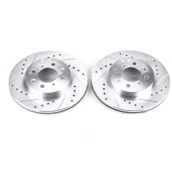 Power Stop JBR522XPR Evolution Drilled Slotted/Plated Brake Rotor Pair Front NEW