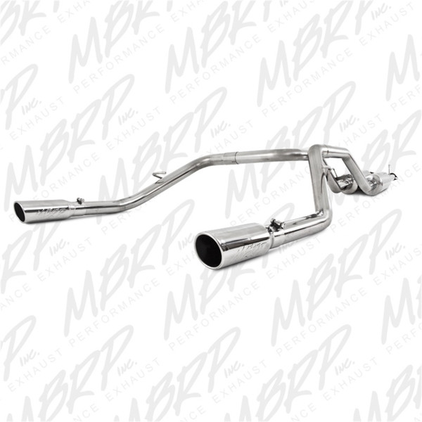 MBRP S5312409 Exhaust System Cat-Back Split Rear Exit Natural Polished Tip