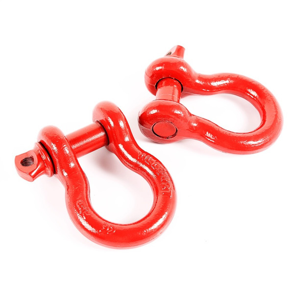 Rugged Ridge 11235.13 D-Shackles; 7/8 in.; Red; Pair