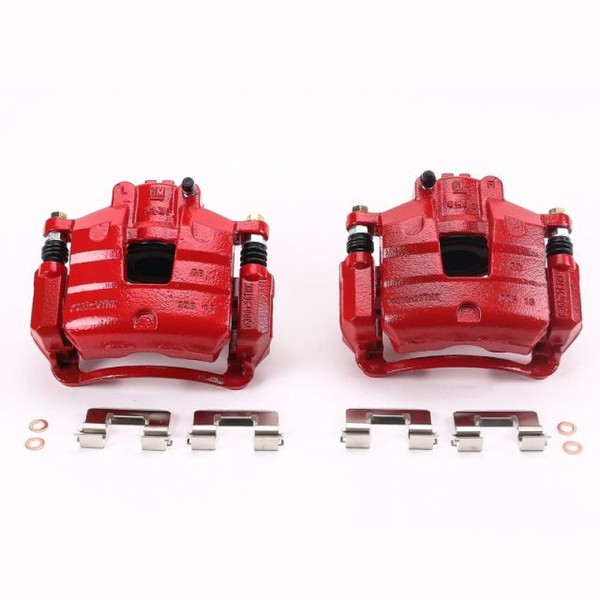 Power Stop S5546 Red Powder Coated Front Driver Side Brake Caliper (Pair) NEW