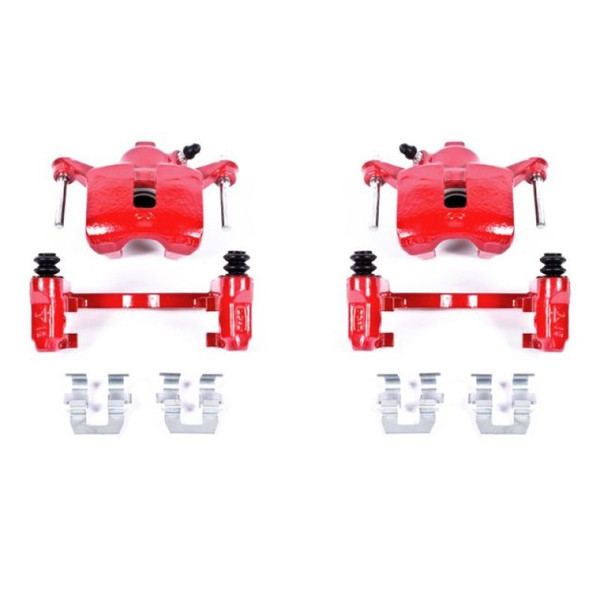 Power Stop S4644 Red Caliper Pair W/Brkt Rear NEW