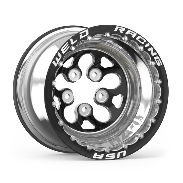 Weld Alpha-1 15x12 / 5x4.75 BP / 5in. BS Black Wheel - Black Double Beadlock MT - 83B-512280MB