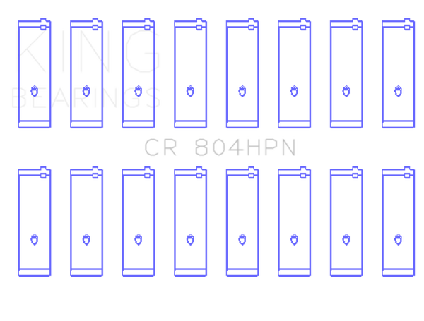 King Ford 260CI / 289CI / 302 5.0L Windsor Connecting Rod Bearing Set (Size STDX) - CR804HPNSTDX
