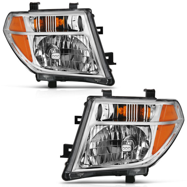 Anzo 111463 Crystal Headlight Set, Clear Lens, Chrome w/Amber Housing, Pair