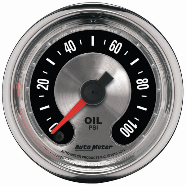 Auto Meter 1253 2-1/16" American Muscle Oil Pressure Gauge; 0-100 PSI