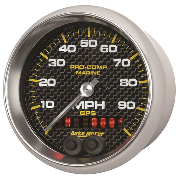 Auto Meter 200636-40 3-3/8" Gps Speedometer; 0-100 mph; Marine Carbon Fiber