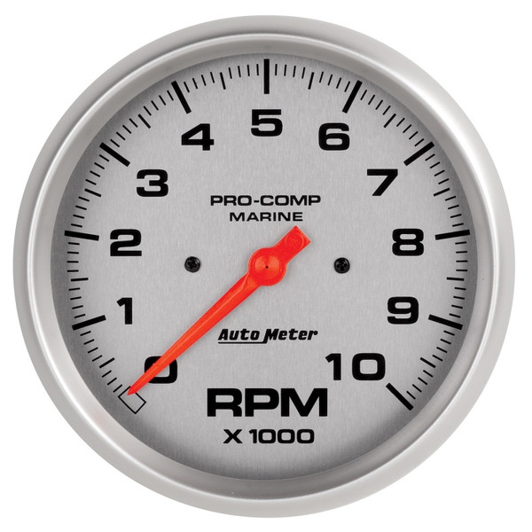 Auto Meter 200801-33 Marine Tachometer; 5 in.; Silver Dial Face; 0-10000 RPM