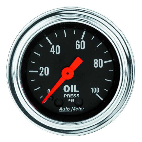 Auto Meter 2421 2-1/16" Traditional Chrome Oil Press Gauge 0-100 PSI