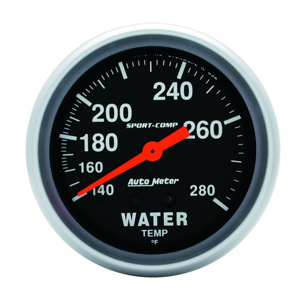 Auto Meter 3431 Gauge Water Temp 2 5/8In. 140-280Deg.F Mechanical Sport-Comp NEW