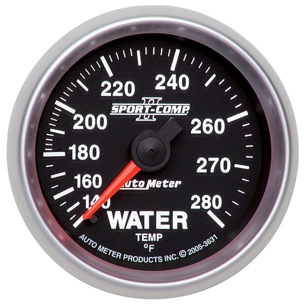 Auto Meter 3631 Gauge Water Temp 2 1/16In. 140-280Deg.F Mechanical Sport-Comp Ii