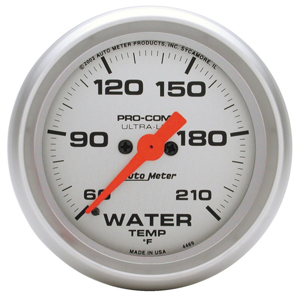 Autometer Ultra-Lite 52mm 60-210 Deg F Electronic Water Temp Gauge - 4369