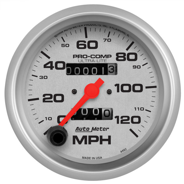Auto Meter 4492 3-3/8" Ultra-Lite Mechanical Speedometer; 0-120 MPH NEW