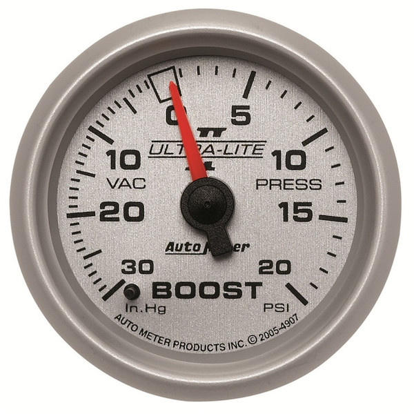 Auto Meter 4907 2-1/16" Ultra-Lite Mechanical II Boost/Vacuum Gauge 20 PSI