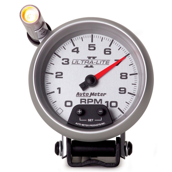 Auto Meter 4990 Ultra-Lite II Tachometer 3-3/4" Silver Dial Face 0-10000 RPM