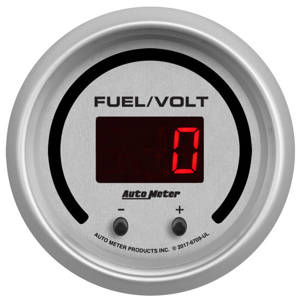 Auto Meter 6709-Ul Fuel/Volt Gauge; 2 1/16" Ultra-Lite Elite Digital