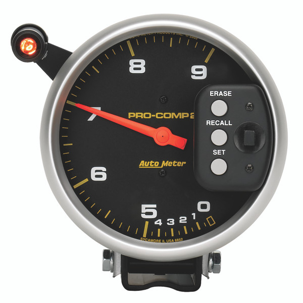Auto Meter 6852 5" Tachometer Gauge Pedestal Dual Range Pro-Comp