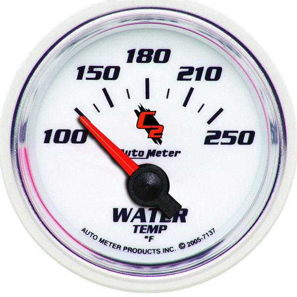 Auto Meter 7137 2-1/16" C2 Electric Water Temperature Gauge 100-250 F NEW - 7137