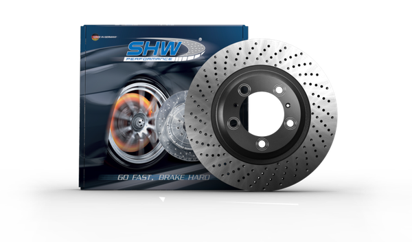 SHW 15-19 Porsche 911 Carrera 4 GTS 3.0L w/o Ceramic Brakes Left Rear Cross-Drilled MB Brake Rotor - PRL31324