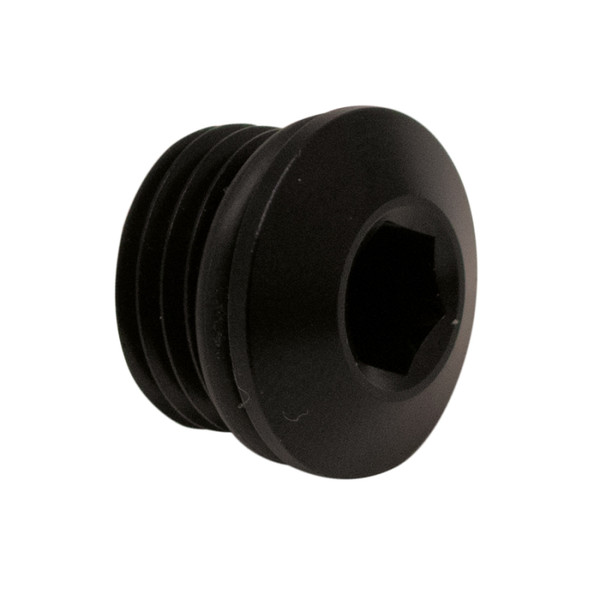 DeatschWerks 6AN ORB Male Plug Low Profile Internal Allen/Hex (Incl O-Ring) - Anodized Matte Black - 6-02-0717-B