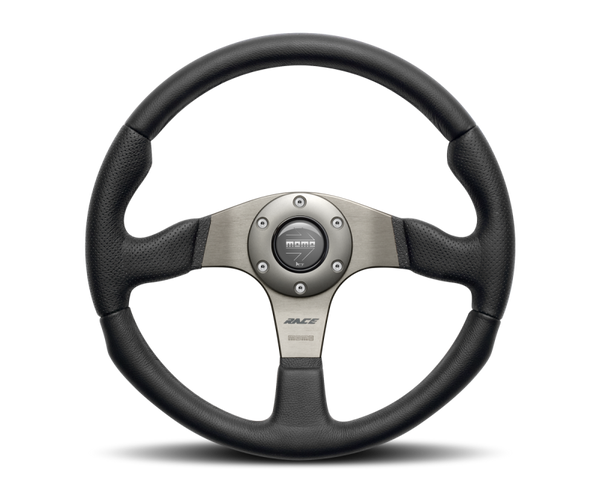 Momo Race Steering Wheel 350 mm - Black Leather/Anth Spokes - RCE35BK1B