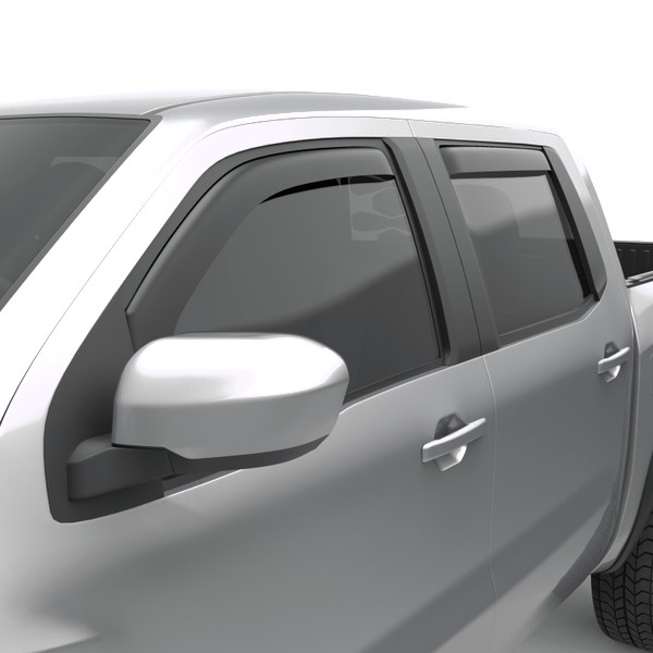 EGR 2022+ Nissan Frontier In Channel Window Visors Front/Rear Set Matte Black Crew Cab - 576045