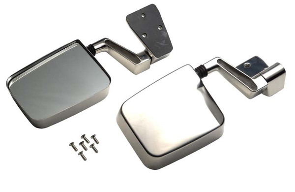 Kentrol 88-06 Jeep Wrangler YJ/TJ Mirror Kit Pair - Polished Silver - 30475