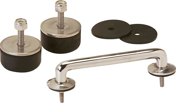 Kentrol 97-18 Jeep Wrangler TJ/JK Windshield Tie Down Kit - Polished Silver - 30503