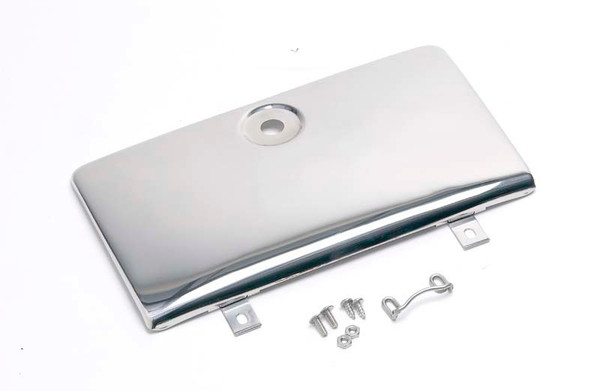 Kentrol 72-86 Jeep CJ Glove Box Door Use with OE Key Lock - Polished Silver - 30526
