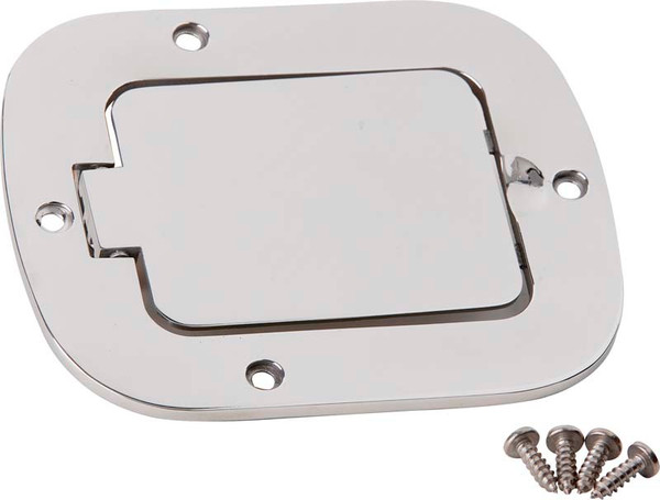 Kentrol 77-95 Jeep CJ/Wrangler YJ Billet Style Gas Hatch - Polished Silver - 30559