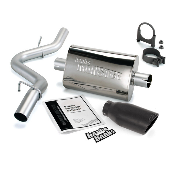 Banks 51312-B Monster Exhaust System S/S-Black Tip For 97-99 Wrangler