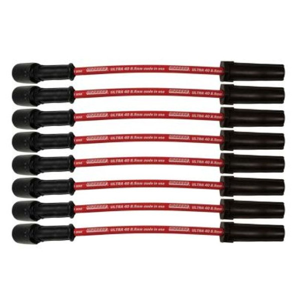 Moroso GM LS/LT 8.5mm Ultra 40 11in Long Wire Set w/o Alum Heatshield - Red - 73743
