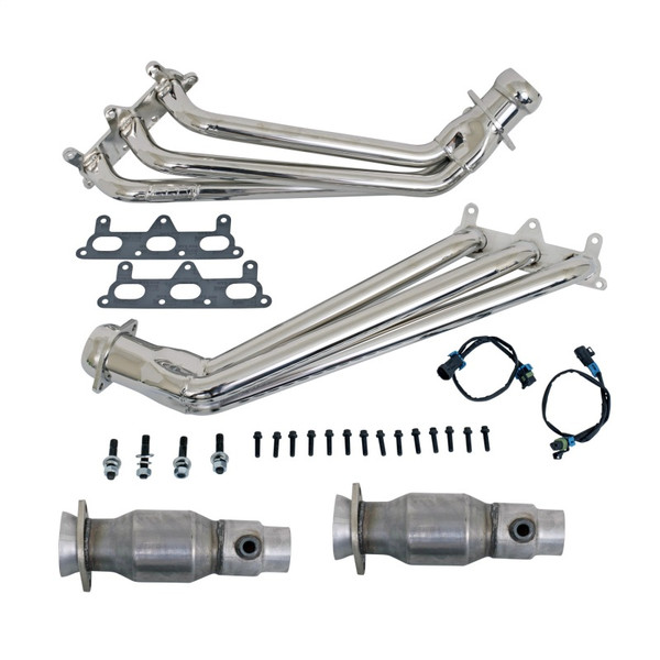 BBK fits 10-11 Camaro V6 Long Tube Exhaust Headers With Converters - 1-5/8 Chrome - 4041