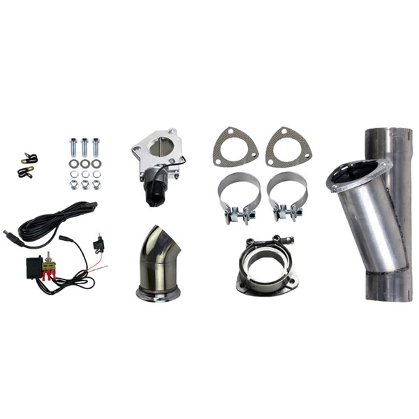 Granatelli 3.0in Aluminized Mild Steel Electronic Exhaust Cutout w/Slip Fit & Band Clamps - 303530