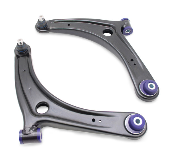 SuperPro 2008 Mitsubishi Lancer GTS Front Lower Control Arm Set w/ Bushings - w/ Positive Caster - TRC1023