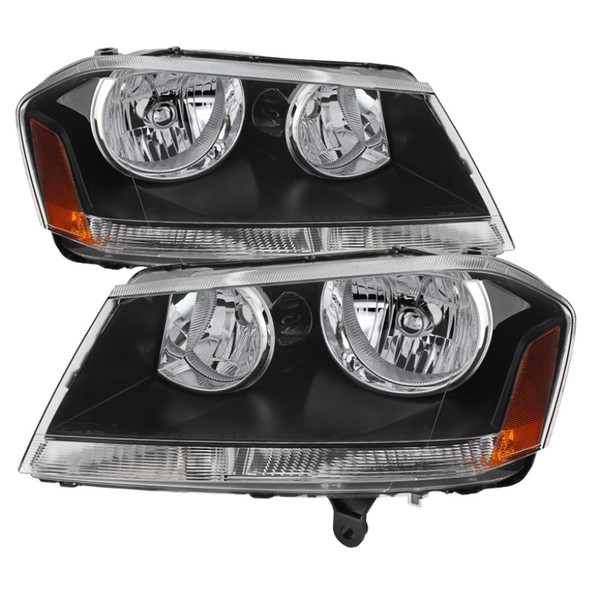 Xtune Dodge Avenger 08-14 Crystal Headlights Black HD-JH-DA08-AM-BK - 9025297