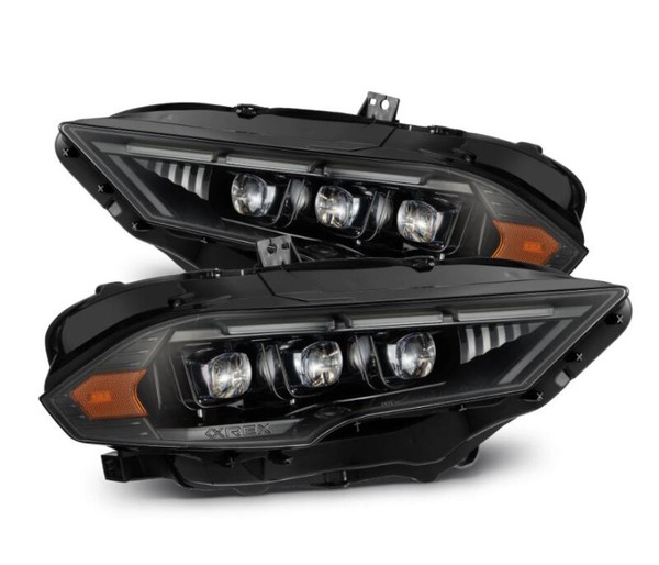 AlphaRex 18-20 Ford Mustang NOVA LED Proj Headlights Alpha-Black w/Activ Light/Seq Signal/Switch DRL - 880263