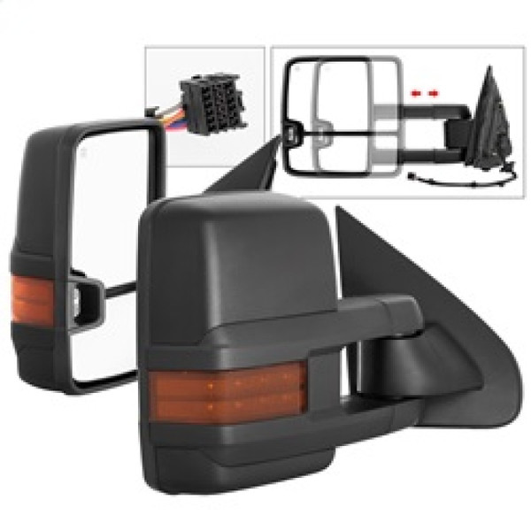 XTune 9936708 Door Mirror Set, G2, Power Heated, Amber, LED Turn Signal