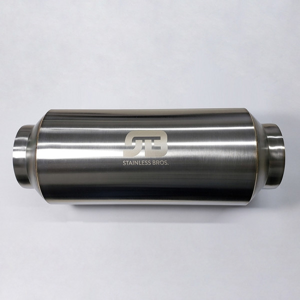 Stainless Bros 3in x 12.0in OAL Lightweight Muffler - Matte Finish - 615-07613-0000